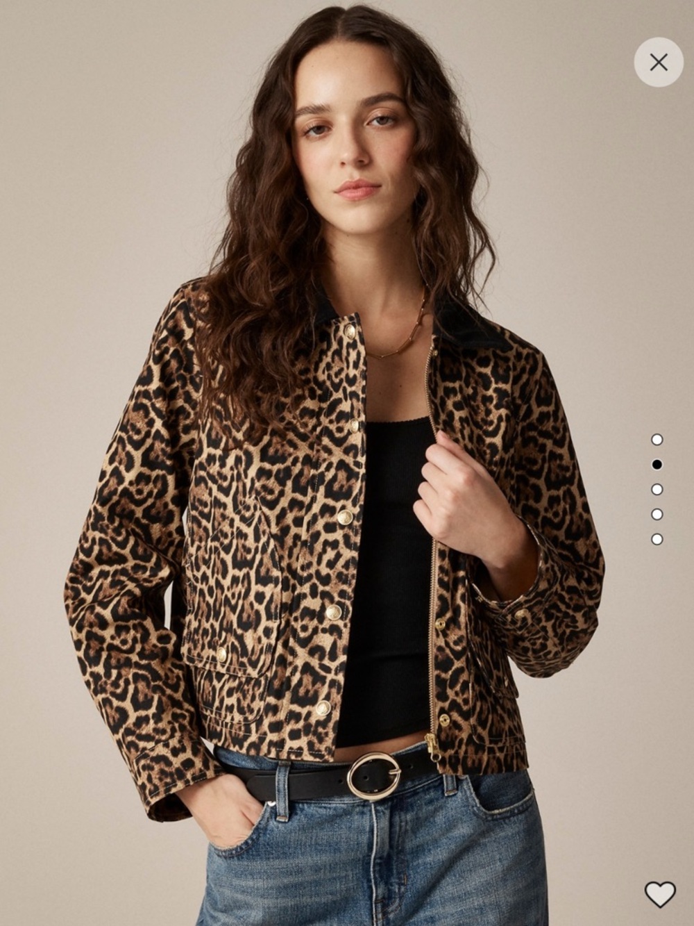 NWT J.Crew Short Barn Jacket in Leopard Cotton Canvas